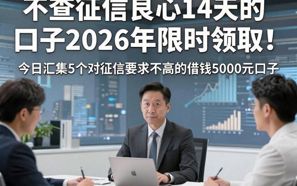 不查征信良心14天的口子2026年限时领取！今日汇集5个对征信要求不高的借钱5000元口子