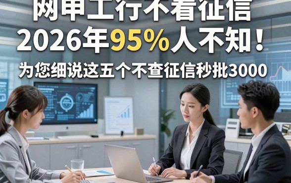 网申工行不看征信2026年95%人不知！为您细说这五个不查征信秒批3000