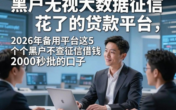 黑户无视大数据征信花了的贷款平台，2026年备用平台这5个黑户不查征信借钱2000秒批的口子