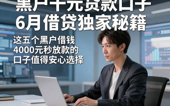黑户千元贷款口子6月借贷独家秘籍，这五个黑户借钱4000元秒放款的口子值得安心选择