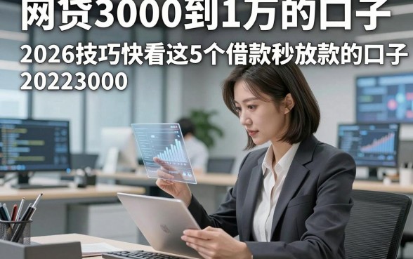 网贷3000到1万的口子，2026技巧快看这5个借款3000秒放款的口子