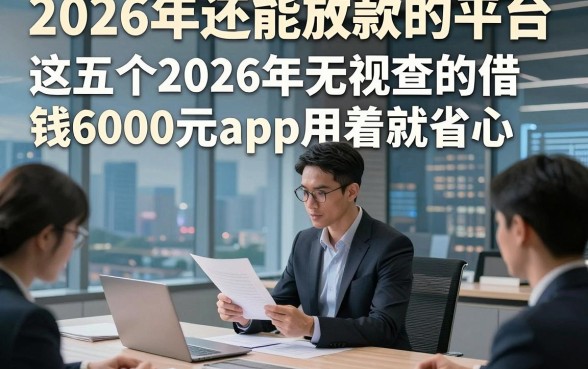 2026年还能放款的平台，顺便总结这五个2026年无视查的借钱6000元app用着就省心