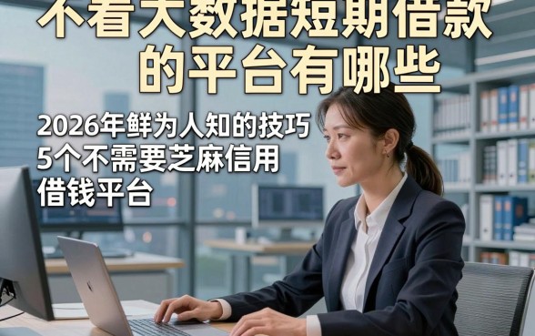 不看大数据短期借款的平台有哪些，2026年鲜为人知的技巧5个不需要芝麻信用借钱平台