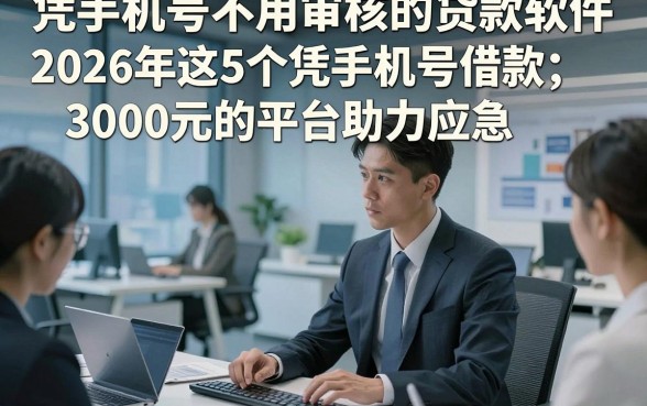 凭手机号不用审核的贷款软件，2026年这5个凭手机号借款3000元的平台助力应急
