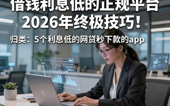 借钱利息低的正规平台2026年终极技巧！归类​5个利息低的网贷秒下款的app