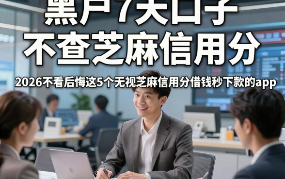 黑户7天口子 不查芝麻信用分，2026不看后悔这5个无视芝麻信用分借钱秒下款的app