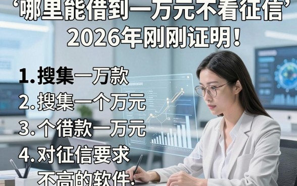哪里能借到一万元不看征信2026年刚刚证明！搜集五个借款一万元对征信要求不高的软件