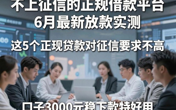 不上征信的正规借款平台6月最新放款实测，这5个正规贷款对征信要求不高口子3000元稳下款特好用