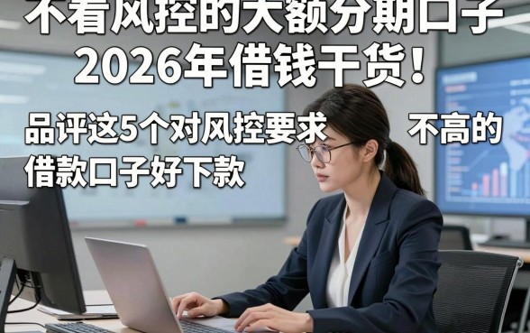 不看风控的大额分期口子2026年借钱干货！品评这5个对风控要求不高的借款口子好下款