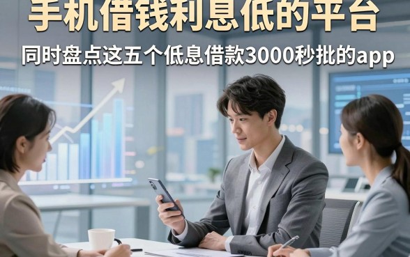 手机借钱利息低的平台，同时盘点这五个低息借款3000秒批的app