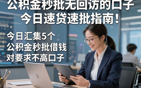 公积金秒批无回访的口子今日速贷速批指南！今日汇集5个公积金秒批借钱对要求不高口子