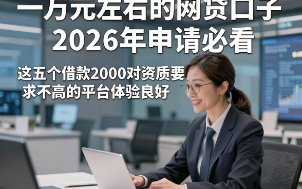 一万元左右的网贷口子2026年申请必看，这五个借款2000对资质要求不高的平台体验良好