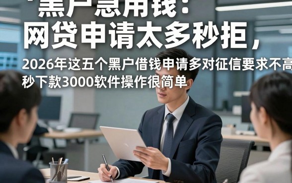 黑户急用钱网贷申请太多秒拒，2026年这五个黑户借钱申请多对征信要求不高秒下款3000软件操作很简单
