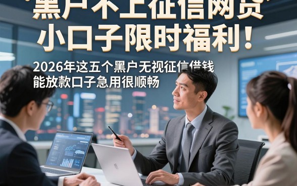 黑户不上征信网贷小口子限时福利！2026年这五个黑户无视征信借钱能放款口子急用很顺畅