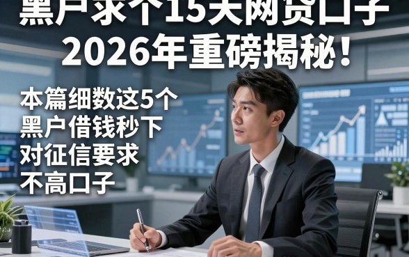 黑户求个15天网贷口子2026年重磅揭秘！本篇细数这5个黑户借钱秒下对征信要求不高口子