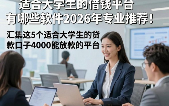 适合大学生的借钱平台有哪些软件2026年专业推荐！汇集这5个适合大学生的贷款口子4000能放款的平台