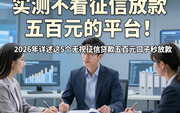 实测不看征信放款五百元的平台！2026年详述这5个无视征信贷款五百元口子秒放款