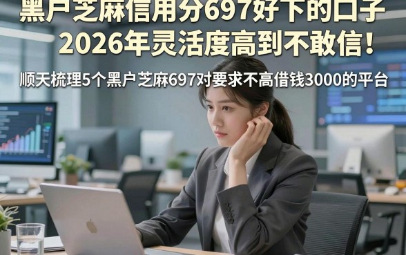 黑户芝麻信用分697好下的口子2026年灵活度高到不敢信！顺便梳理5个黑户芝麻697对要求不高借钱3000的平台
