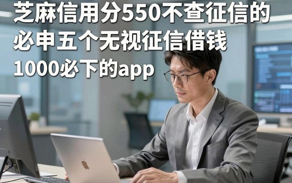 芝麻信用分550不查征信的，必申五个无视征信借钱1000必下的app