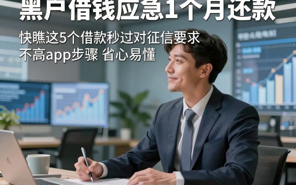 黑户借钱应急1个月还款，快瞧这5个借款秒过对征信要求不高app步骤省心易懂