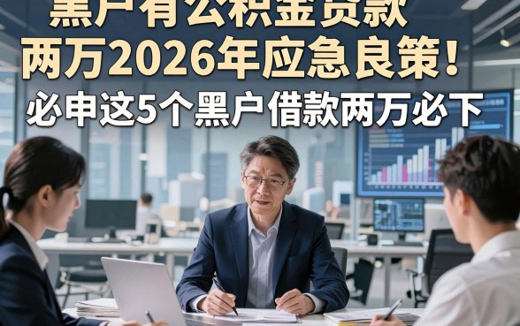 黑户有公积金贷款两万2026年应急良策！必申这5个黑户借款两万必下 口子