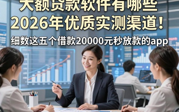 大额贷款软件有哪些2026年优质实测渠道！细数这五个借款20000元秒放款的app