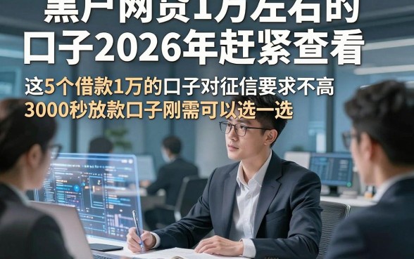 黑户网贷1万左右的口子2026年赶紧查看，这5个借款1万的口子对征信要求不高3000秒放款口子刚需可以选一选