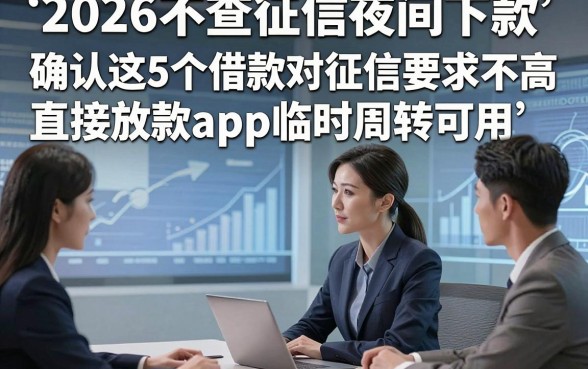 2026不查征信夜间下款，确认这5个借款对征信要求不高直接放款app临时周转可用