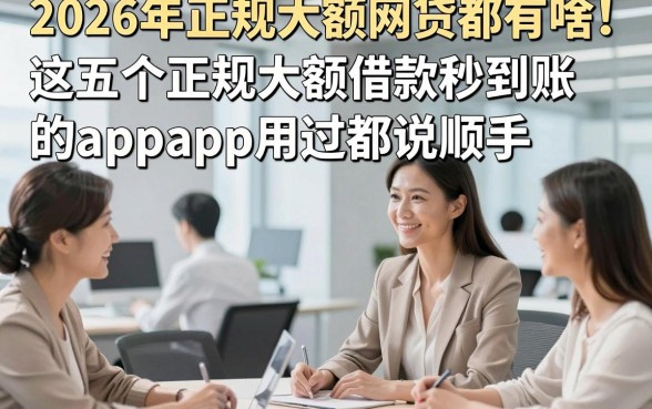 2026年正规大额网贷都有啥！这五个正规大额借款秒到账的app用过都说顺手