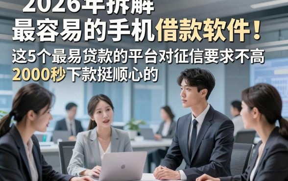 2026年拆解​最容易的手机借款软件！这5个最易贷款的平台对征信要求不高2000秒下款挺顺心的