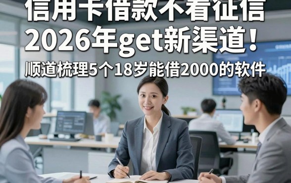 信用卡借款不看征信2026年get新渠道！顺道梳理5个18岁能借2000的软件