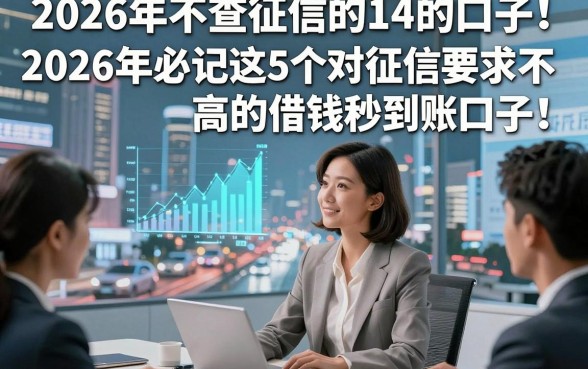 2026年不查征信的14的口子！2026年必记这5个对征信要求不高的借钱秒到账口子