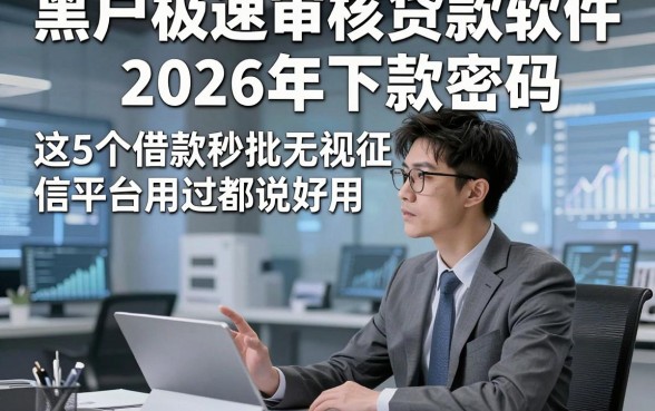 黑户极速审核贷款软件2026年下款密码，这5个借款秒批无视征信的平台用过都说好用