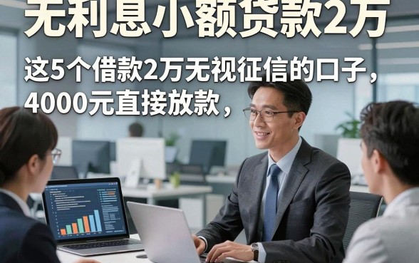 无利息小额贷款2万，介绍这5个借款2万无视征信的口子4000元直接放款