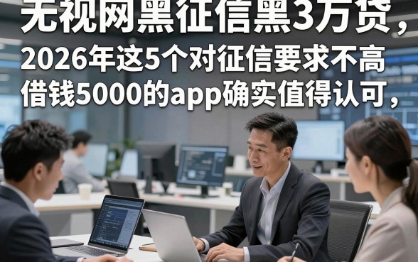无视网黑征信黑3万贷，2026年这5个对征信要求不高借钱5000的app确实值得认可