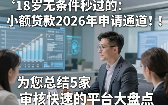 18岁无条件秒过的小额贷款2026年申请通道！为您总结5家审核快速的平台大盘点