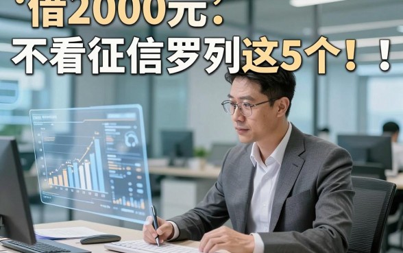 借2000元不看征信罗列这5个！本文为您深入阐释！
