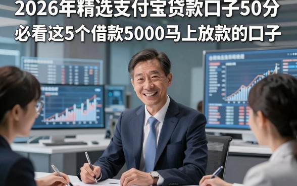 2026年精选支付宝贷款口子50分，必看这5个借款5000马上放款的口子