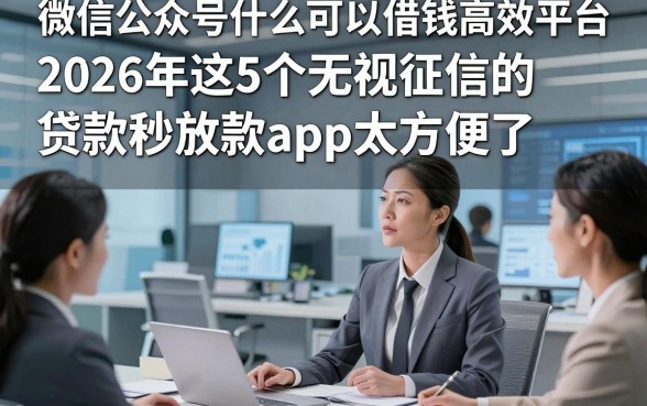 微信公众号什么可以借钱高效平台，2026年这5个无视征信的贷款秒放款app太方便了