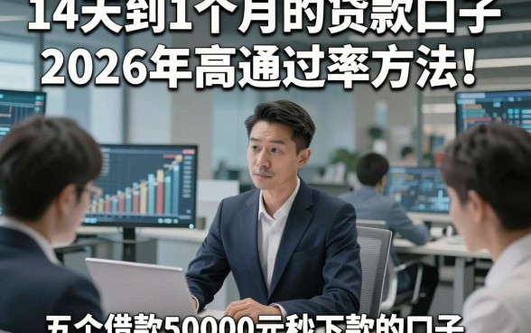 14天到1个月的贷款口子2026年高通过率方法！顺便整理五个借款50000元秒下款的口子