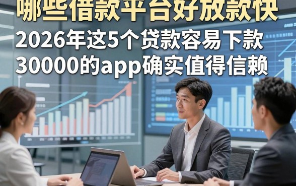哪些借款平台好放款快，2026年这5个贷款容易下款30000的app确实值得信赖