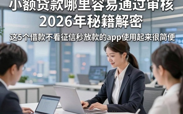 小额贷款哪里容易通过审核2026年秘籍解密，这5个借款不看征信秒放款的app使用起来很简便