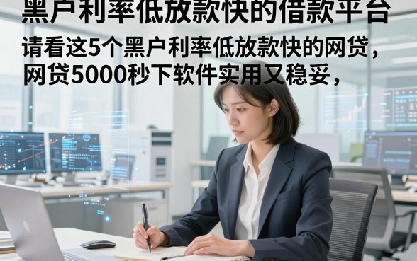 黑户利率低放款快的借款平台,请看这5个黑户利率低放款快的网贷5000秒下软件实用又稳妥