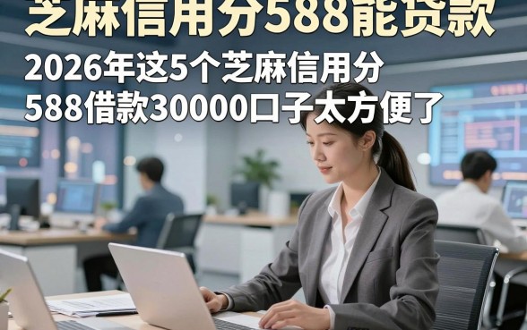 芝麻信用分588能贷款，2026年这5个芝麻信用分588借款30000口子太方便了