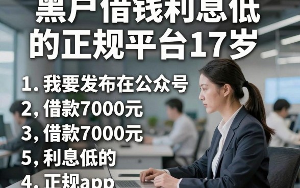 黑户借钱利息低的正规平台17岁，同时罗列5个借款7000元利息低的正规app