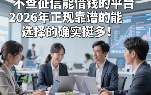 不查征信能借钱的平台2026年正规靠谱的能选择的确实挺多！，本文深入发布这五个网贷平台！