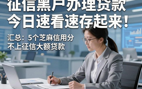 征信黑户办理贷款今日速看速存起来！汇总​5个芝麻信用分不上征信大额贷款