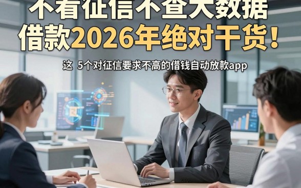 不看征信不查大数据借款2026年绝对干货！说明这5个对征信要求不高的借钱自动放款app
