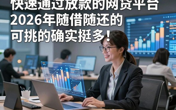 快速通过放款的网贷平台2026年随借随还的可挑的确实挺多！，今天为您细致罗列这五个借钱平台！