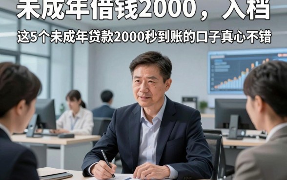 未成年借钱2000，入档​这5个未成年贷款2000秒到账的口子真心不错